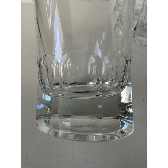 Vintage Fostoria Stockholm crystal thumbprints, 1960s highball glasses set of 8 - Picture 4 of 9